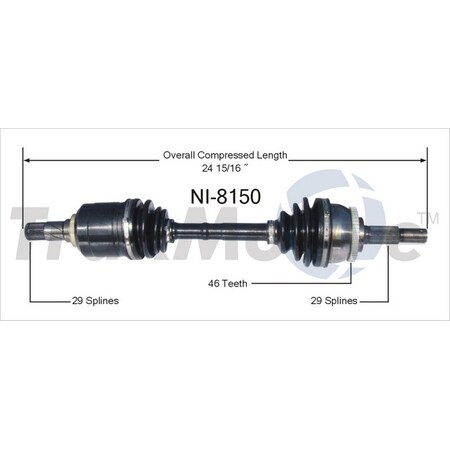 Surtrack Axle Cv Axle Shaft, Ni-8150 NI-8150